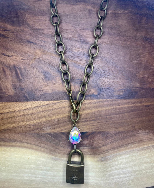 Authentic Designer Lock + Chain Necklace